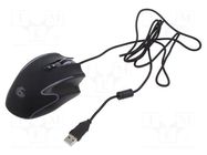 Mouse; black; USB A; optical,wired; 1.8m; No.of butt: 8 GEMBIRD