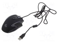 Mouse; black; USB A; optical,wired; DPI change button,with LED GEMBIRD