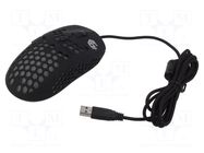 Mouse; black; USB A; optical,wired; DPI change button,with LED GEMBIRD