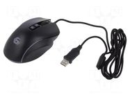 Mouse; black; USB A; optical,wired; 1.8m; No.of butt: 10 GEMBIRD