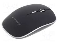 Mouse; black,light silver; USB A; wireless,optical; No.of butt: 4 GEMBIRD