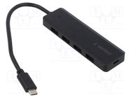 Hub USB; USB A socket x4,USB C socket,USB C plug; USB 3.1 GEMBIRD