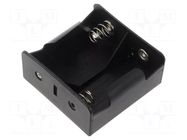 Holder; D,R20; Batt.no: 2; soldering lugs; black Goobay