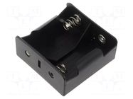 Holder; D,R20; Batt.no: 2; soldering lugs; black GOOBAY
