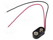 6F22 connector; 6F22,6LR61; Batt.no: 1; cables; 150mm GOOBAY