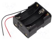 Holder; AA,R6; Batt.no: 6; cables; black GOOBAY