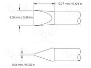 Tip; chisel; 8mm; 413°C; for soldering station; CV-H6-HTD,CV-UK6 METCAL