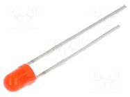 LED; red; 3mm; 63÷125mcd; 60°; Front: convex; 1.7÷2.4VDC; 60mW EVERLIGHT