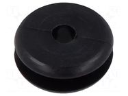 Grommet; Ømount.hole: 9.6mm; Øhole: 4mm; black; 0÷80°C; PVC ESSENTRA