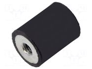 Vibration damper; M5; Ø: 16mm; rubber; L: 20mm; Shore hardness: 40±5 ELESA+GANTER