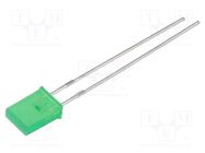 LED; 5x7mm; green; 2÷5mcd; 110°; Front: flat; 10mA; No.of term: 2 KINGBRIGHT ELECTRONIC