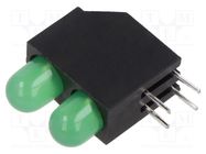 LED; in housing; 5mm; No.of diodes: 2; yellow green; 30mA; 60° OPTOSUPPLY