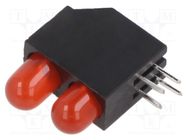 LED; in housing; 5mm; No.of diodes: 2; red; 30mA; Lens: diffused; 60° OPTOSUPPLY