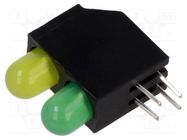 LED; in housing; 5mm; No.of diodes: 2; yellow/yellow green; 30mA OPTOSUPPLY