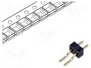 Connector: pin strips; pin header; male; PIN: 2; horizontal; SMT GCT