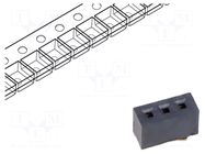 Connector: pin strips; socket; female; PIN: 3; vertical; SMT; 1mm GCT
