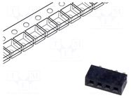 Connector: pin strips; socket; female; PIN: 4; horizontal; SMT; 1mm GCT