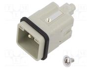 Connector: HDC; contact insert; male; CQ; PIN: 7; 7+PE; size 21.21 ILME