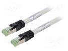 Patch cord; S/FTP; Cat 8; stranded; Cu; LSZH; grey; 250mm; 24AWG Goobay