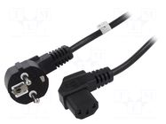 Cable; 3x0.75mm2; PVC; 1.5m; black; 16A; 250V GOOBAY