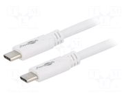 Cable; USB 3.2; USB C plug,both sides; 1m; white; 4K,UHD 4320p GOOBAY