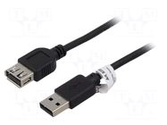 Cable; High Speed,USB 2.0; USB A socket,USB A plug; 1.8m; black GOOBAY