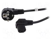 Cable; CEE 7/7 (E/F) plug angled,IEC C13 female angled right Goobay