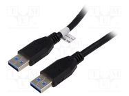 Cable; crossover,USB 3.0; USB A plug,both sides; 3m; black; 5Gbps Goobay