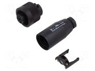 Connector: circular; 400V; 16A; PIN: 4; plug; female; screw terminal BINDER