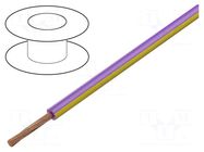 Wire; H05V-K,LgY; stranded; Cu; 1mm2; PVC; violet-yellow; 300V,500V BQ CABLE