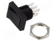 ROCKER; DPDT; Pos: 2; ON-ON; 3A/125VAC; 3A/28VDC; none; 11.3x12.06mm TE Connectivity