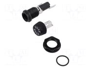 Fuse holder with cover; 6.3x32mm; 20A; on panel; black; HTB EATON/BUSSMANN