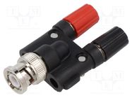 Adapter; 60VDC; Type: with 2mm crosswise socket; max.55°C; 50Ω POMONA