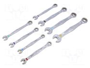 Wrenches set; inch,combination spanner,with ratchet; 8pcs. WERA