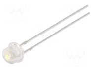 LED; blue (ice blue); 4.8mm; 2180÷3000mcd; 100°; Front: convex OPTOSUPPLY