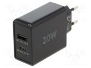 Power supply: switched-mode; mains,plug; 5VDC,; 30W; Plug: EU Goobay