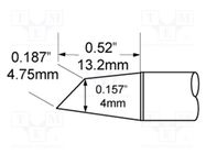 Tip; hoof; 4mm; 421°C; for soldering station METCAL