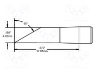 Tip; hoof; 4mm; 421°C; for soldering station METCAL