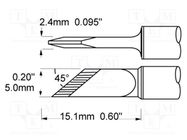 Tip; knife; 4.5mm; 421°C; for soldering station METCAL