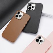 Dux Ducis Grit Leather Case for iPhone 14 Pro Elegant Faux Leather Cover (MagSafe Compatible) Black, Dux Ducis