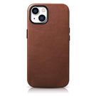 iCarer Oil Wax Premium Leather Case magnetic leather case iPhone 14 with MagSafe brown (WMI14220701-RB), iCarer