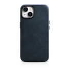 iCarer Oil Wax Premium Leather Case iPhone 14 Magnetic Leather Case with MagSafe Dark Blue (WMI14220701-BU), iCarer