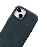 iCarer Oil Wax Premium Leather Case iPhone 14 Magnetic Leather Case with MagSafe Dark Blue (WMI14220701-BU), iCarer