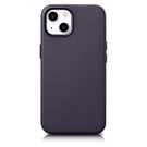 iCarer Case Leather Cover Case for iPhone 14 Dark Purple (WMI14220705-DP) (MagSafe Compatible), iCarer