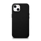 iCarer Litchi Premium Leather Case iPhone 14 Magnetic Leather Case with MagSafe Black (WMI14220709-BK), iCarer