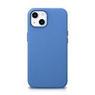 iCarer Litchi Premium Leather Case iPhone 14 Magnetic Leather Case with MagSafe Light Blue (WMI14220709-LB), iCarer