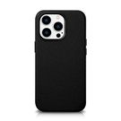 iCarer Litchi Premium Leather Case iPhone 14 Pro Magnetic Leather Case with MagSafe Black (WMI14220710-BK), iCarer