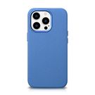 iCarer Litchi Premium Leather Case iPhone 14 Pro Magnetic Leather Case with MagSafe Light Blue (WMI14220710-LB), iCarer