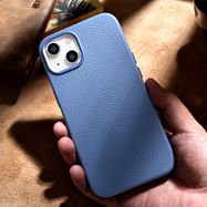 iCarer Litchi Premium Leather Case iPhone 14 Plus Magnetic Leather Case with MagSafe Light Blue (WMI14220711-LB), iCarer