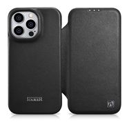 iCarer CE Premium Leather Folio Case iPhone 14 Pro Magnetic Flip Leather Folio Case MagSafe black (WMI14220714-BK), iCarer